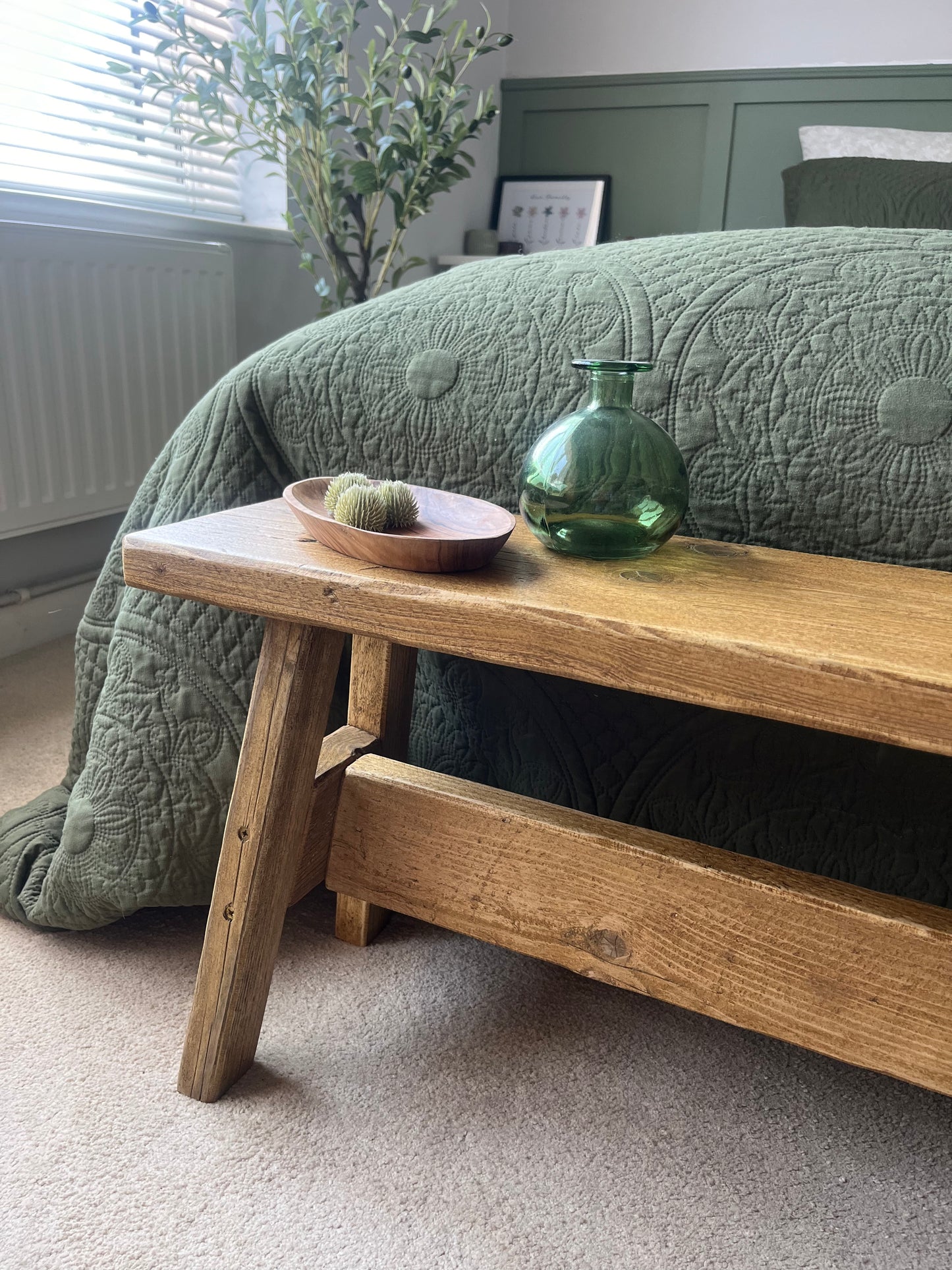 Beautiful Handmade Rustic End of Bed Bench