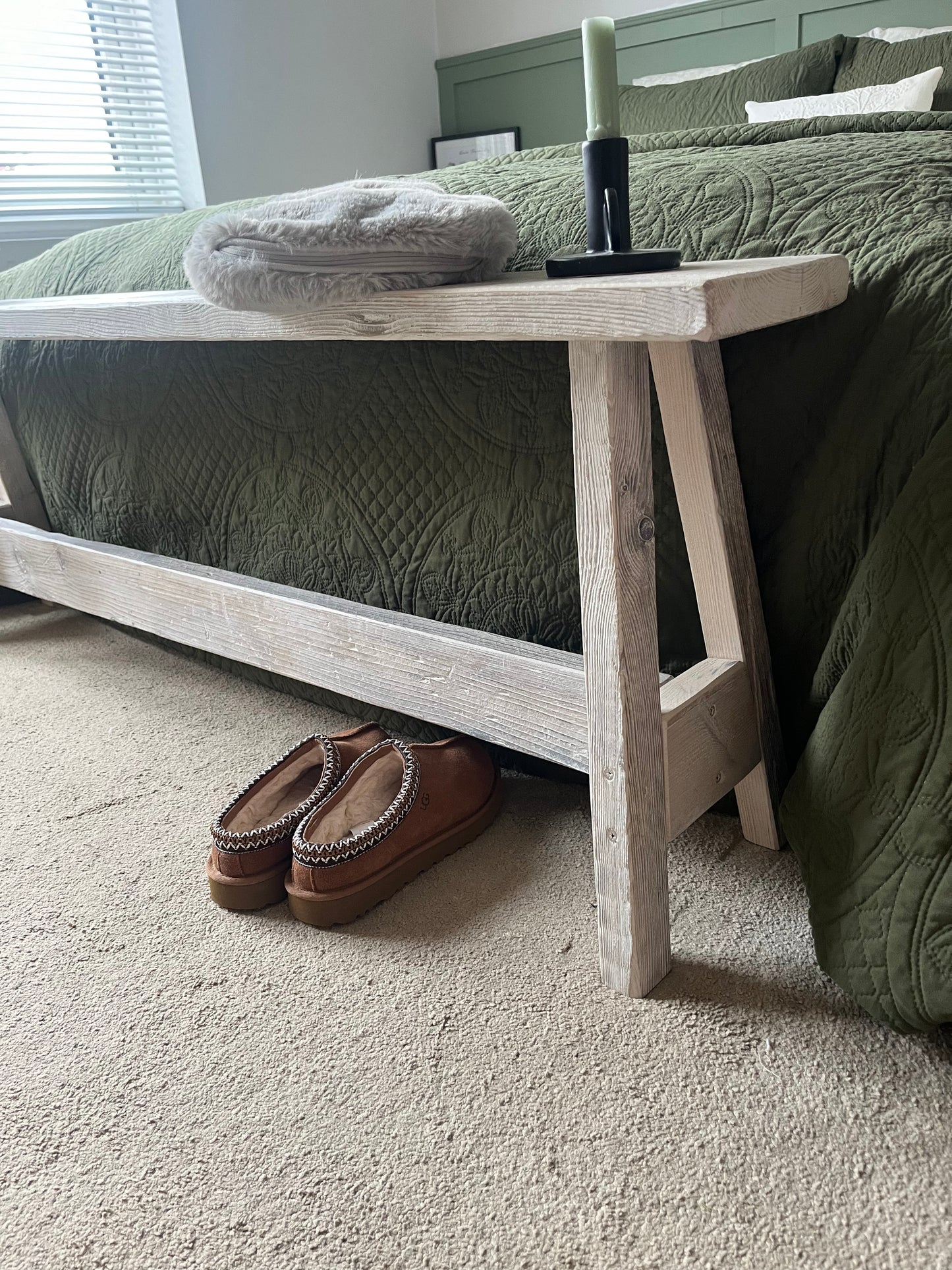 Beautiful Handmade Rustic End of Bed Bench