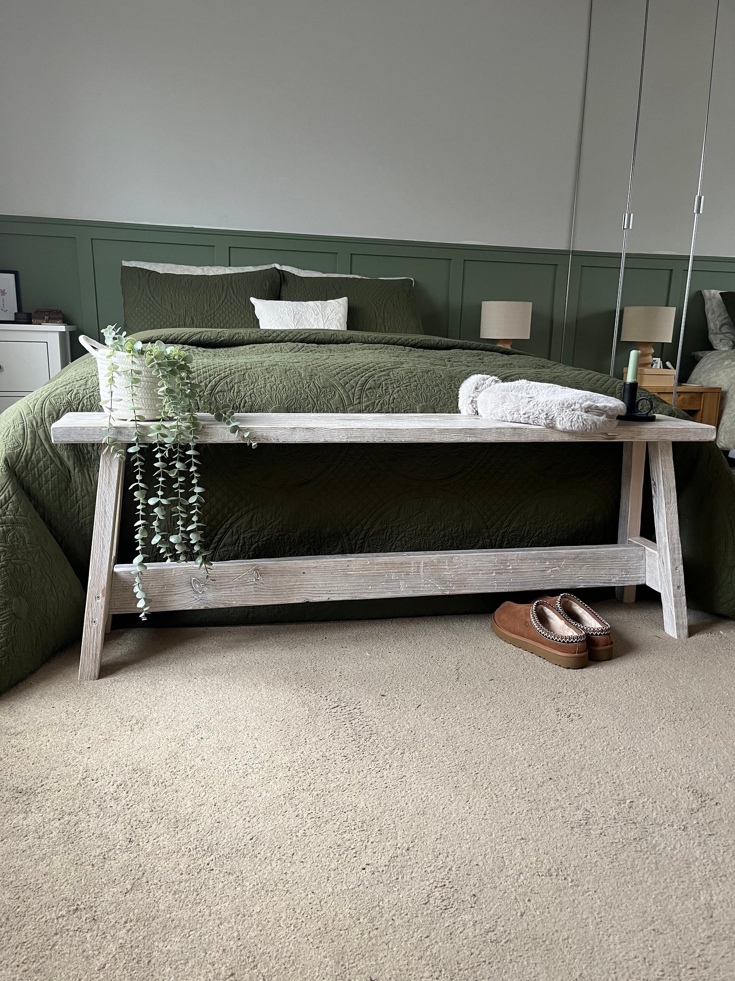 Beautiful Handmade Rustic End of Bed Bench