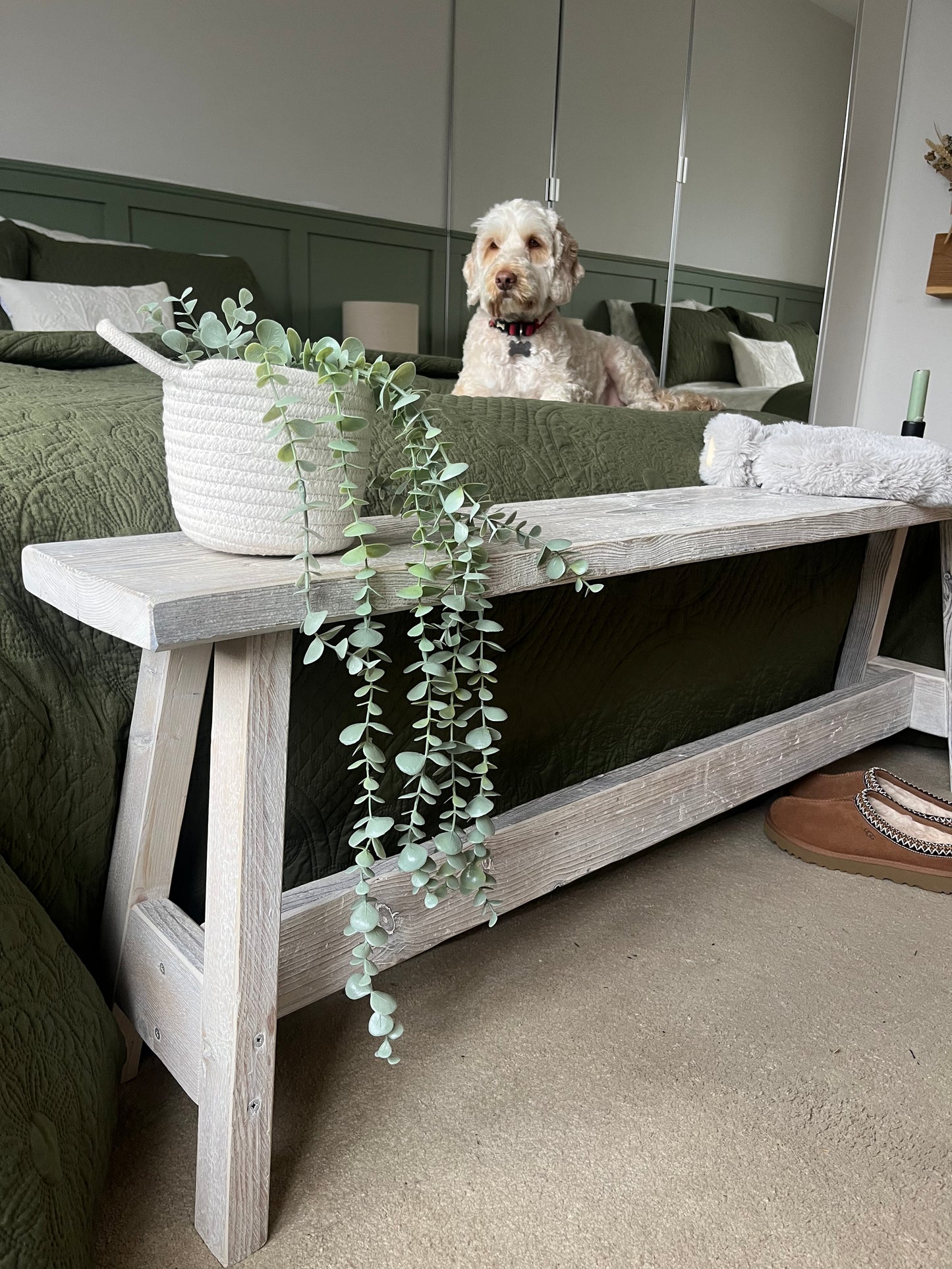 Beautiful Handmade Rustic End of Bed Bench