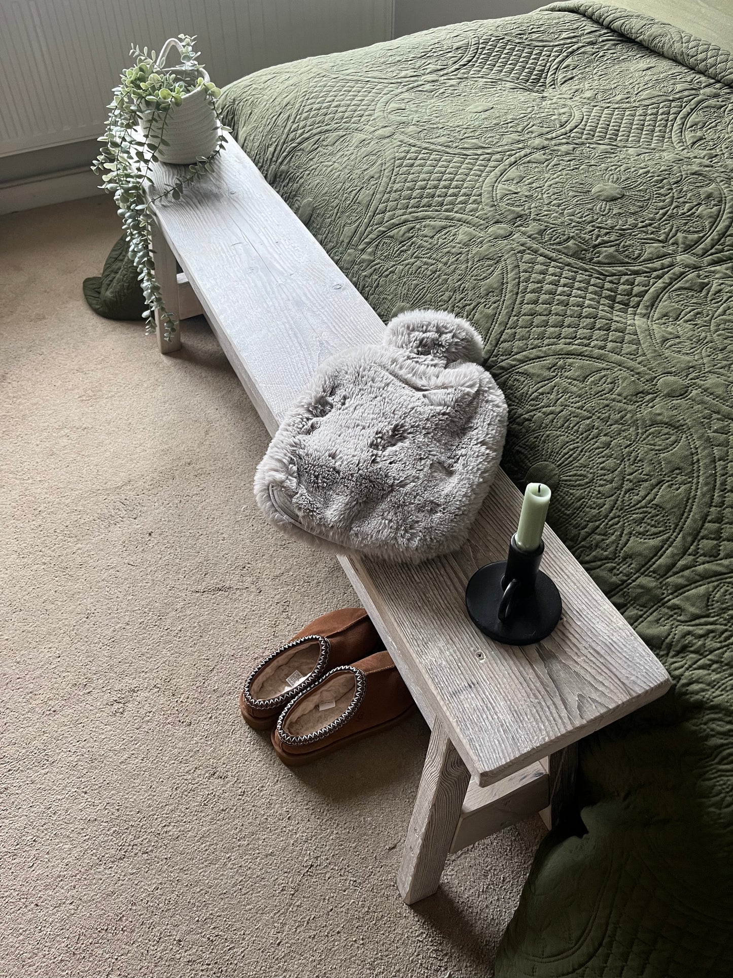Beautiful Handmade Rustic End of Bed Bench