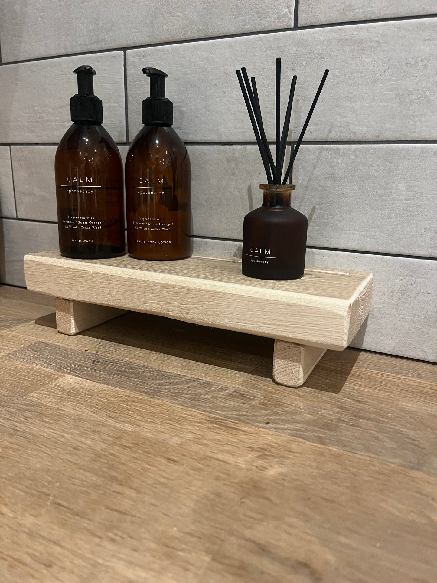 Rustic Low Worktop Display Shelf