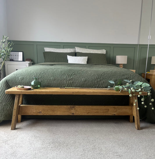 Beautiful Handmade Rustic End of Bed Bench