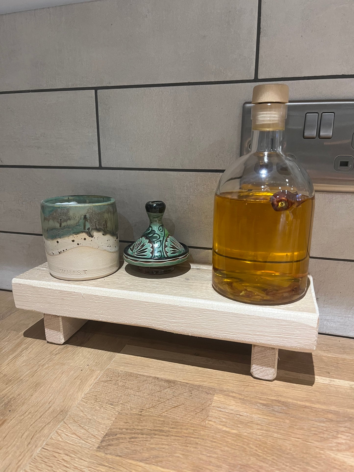 Rustic Low Worktop Display Shelf